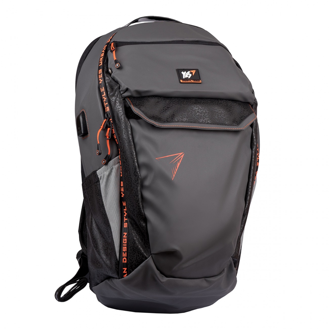 Backpack "YES" /555527/ T-114 "Urban design style", gray/black (1/10)