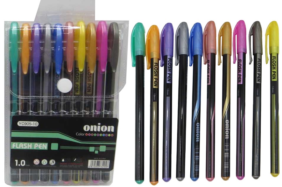 Set of gel pens /905-10-2/ 10 pcs., metallic (1/24/288)
