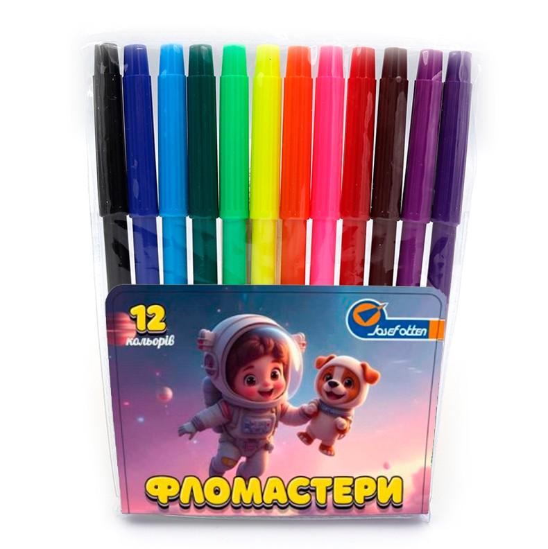Felt-tip pens "JO" 12 pcs. /828-12E/ "Spaceman" PVC (1/12/240)