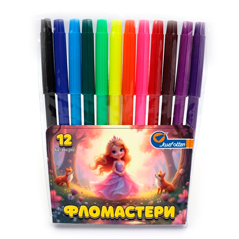Фломастери "JO" 12 кол. /828-12K/ "Принцеса"  ПВХ (1/12/240)