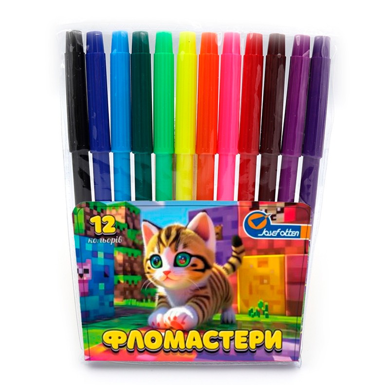 Felt-tip pens "JO" 12 pcs. /828-12L/ "Kitten" PVC (1/12/240)