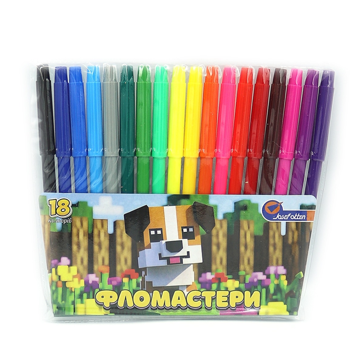 Felt-tip pens "JO" 18 col. /828-18F/ "Dog" PVC (1/12/144)