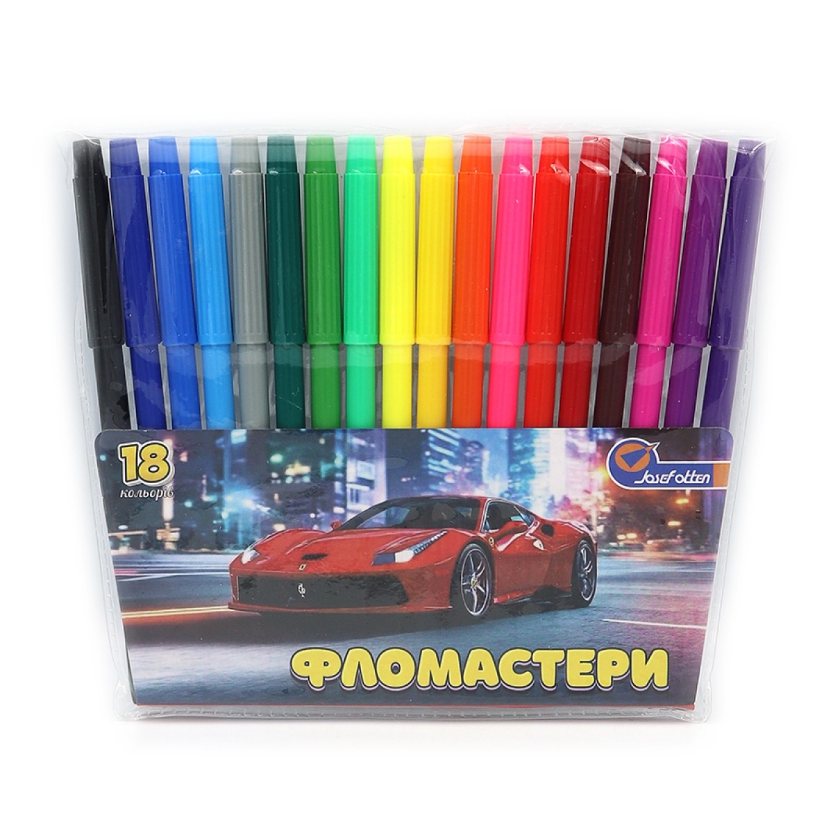 Felt-tip pens "JO" 18 col. /828-18G/ "Sportcar" PVC (1/12/144)