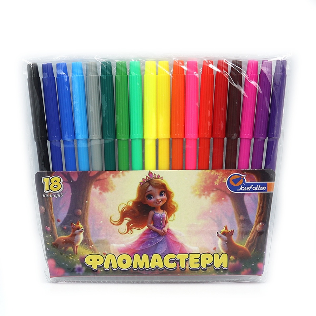Felt-tip pens "JO" 18 col. /828-18K/ "Princess" PVC (1/12/144)