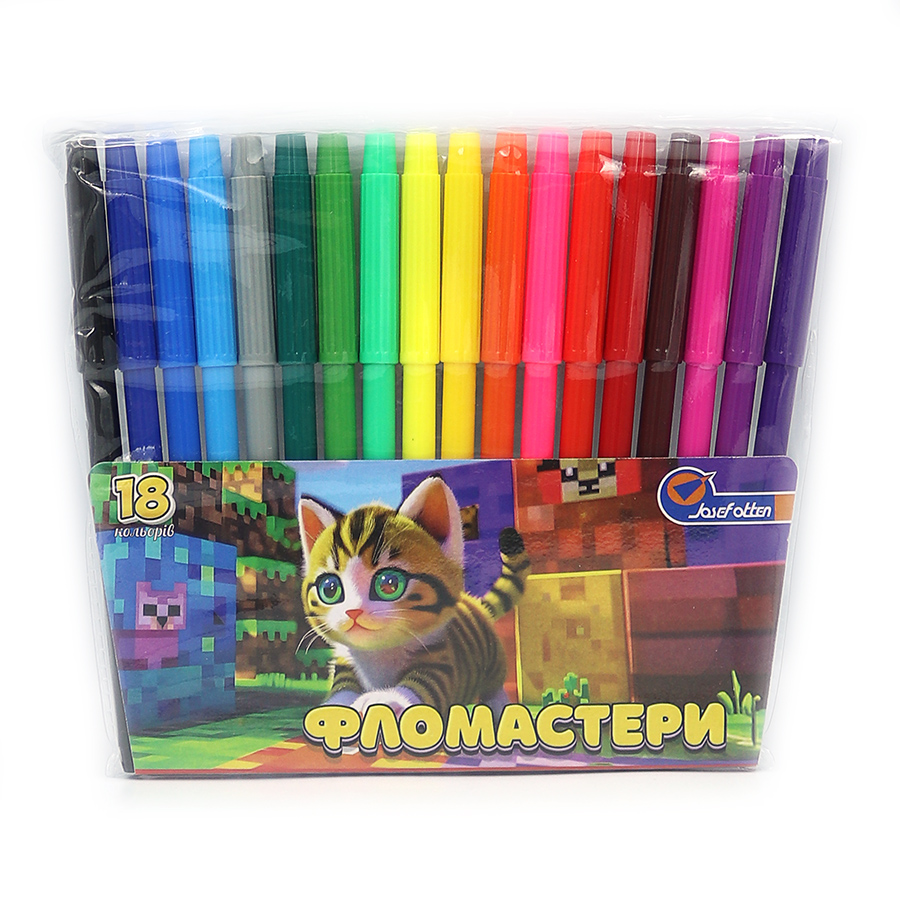 Felt-tip pens "JO" 18 col. /828-18L/ "Kitten" PVC (1/12/144)