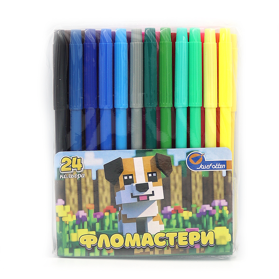 Felt-tip pens "JO" 24 pcs. /828-24F/ "Dog" PVC (1/12/96)