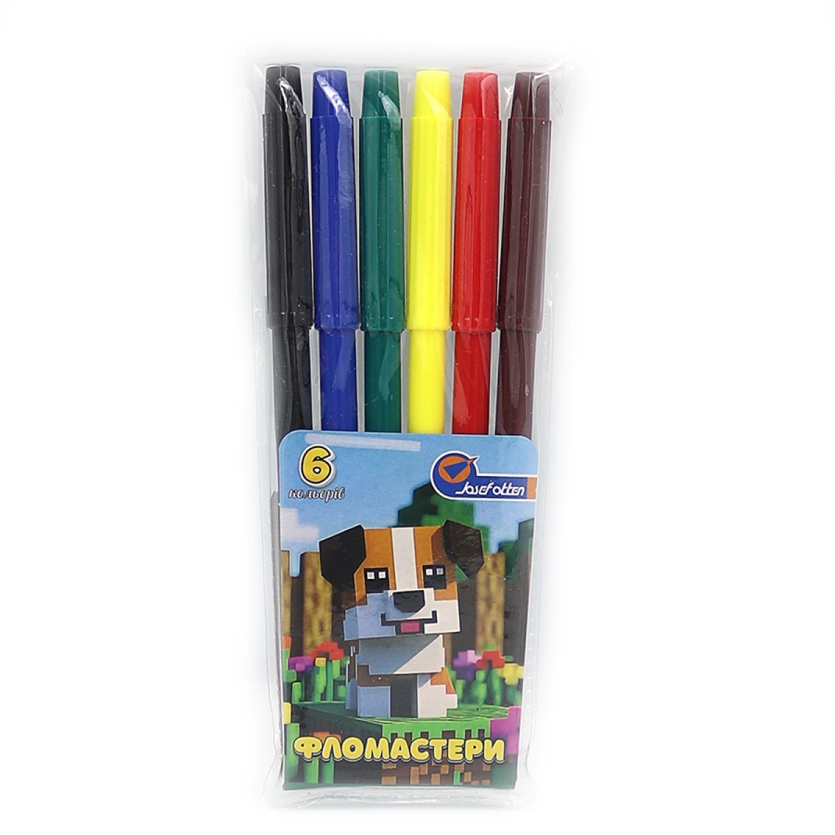 Felt-tip pens "JO" 6 pcs. /828-6F/ "Dog" PVC (1/24/480)