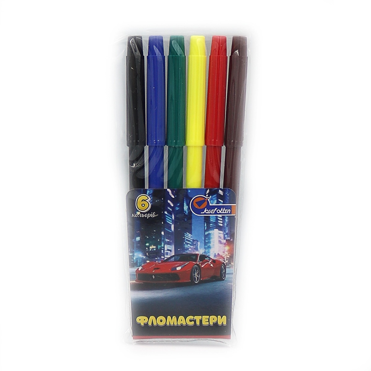 Felt-tip pens "JO" 6 pcs. /828-6G/ "Sportcar" PVC (1/24/480)