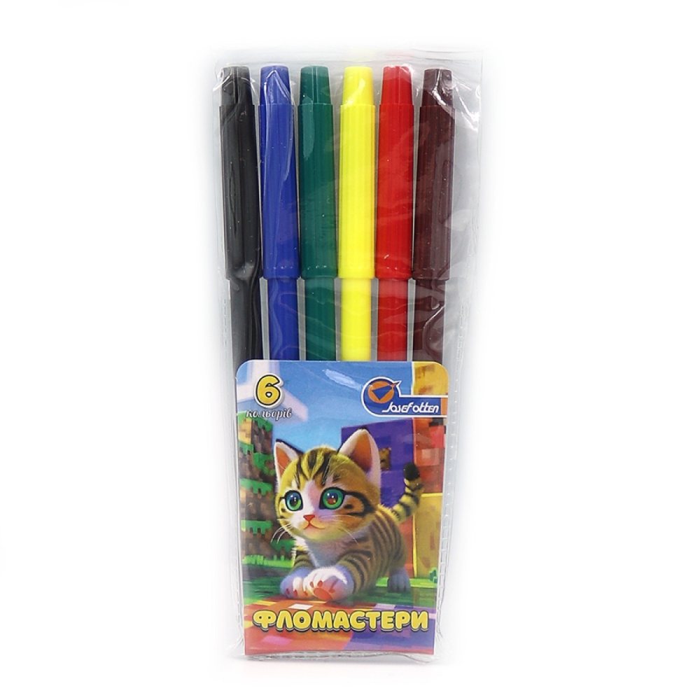 Felt-tip pens "JO" 6 pcs. /828-6L/ "Kitten" PVC (1/24/480)