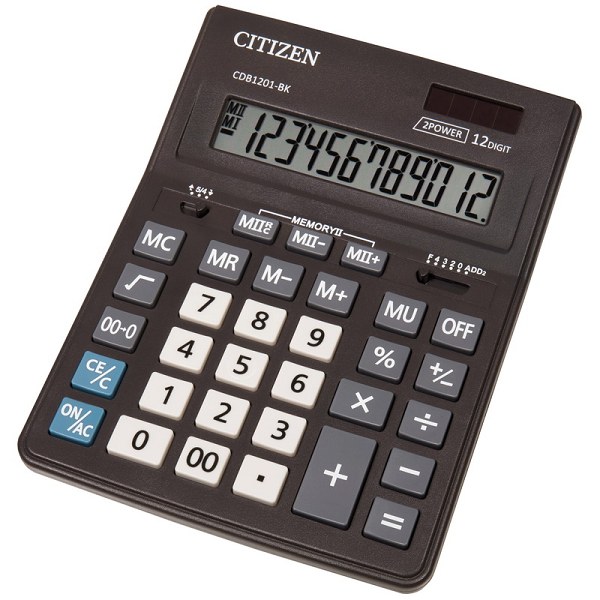 Калькулятор "CITIZEN" /CDB1201-BK/ настол.12-разр.155*205мм