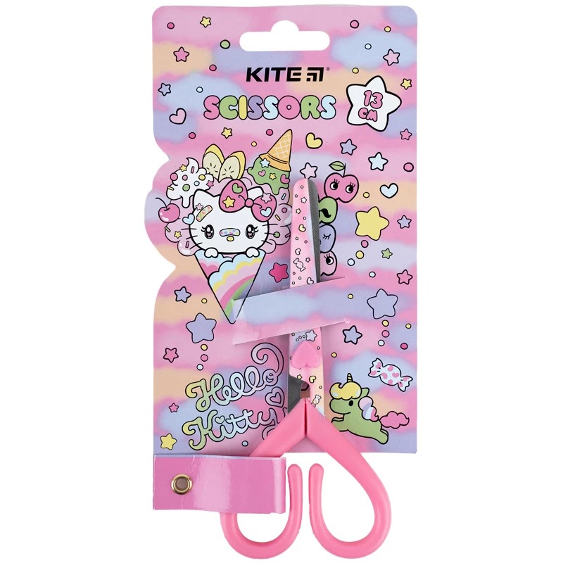 Children's scissors "Kite" /HK23-121/ 13 cm with a pattern on the blade "Hello Kitty" (1/12/240)