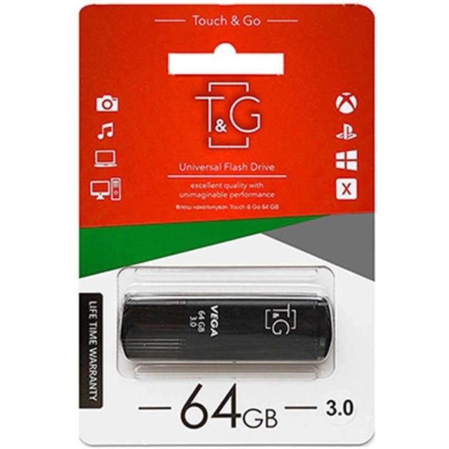 Флеш пам'ять "T&G" 64GB Vega серiя 121 чорна