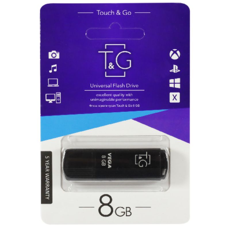 Флеш пам'ять "T&G" 8GB Vega серiя 121 чорна