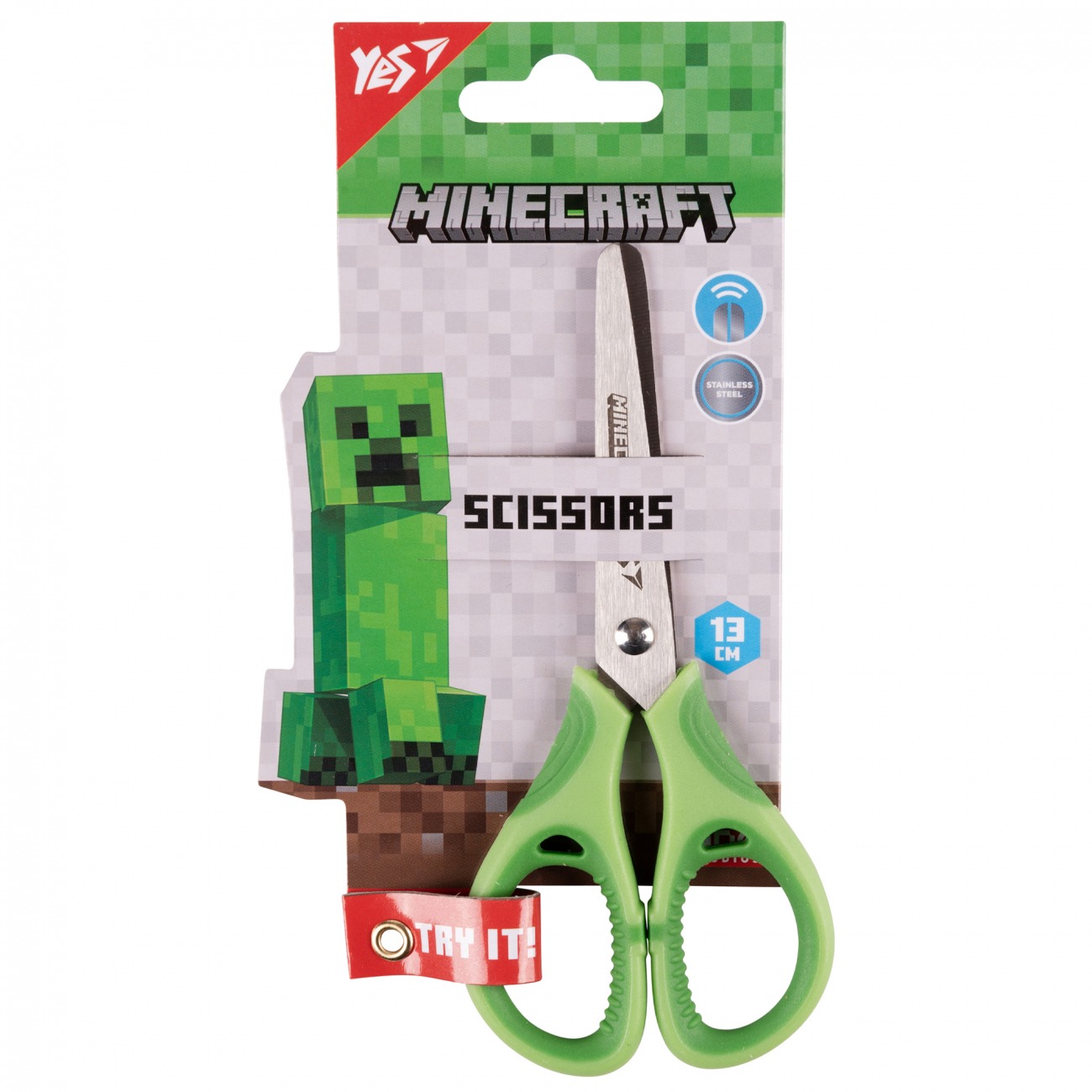 Scissors "Yes" 13 cm /480430/ "Minecraft" with rubber inserts (1/12/360)