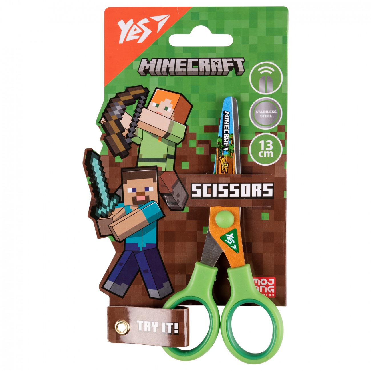 Scissors "Yes" 13 cm /480440/ "Minecraft" with a print on the blade (1/12/360)