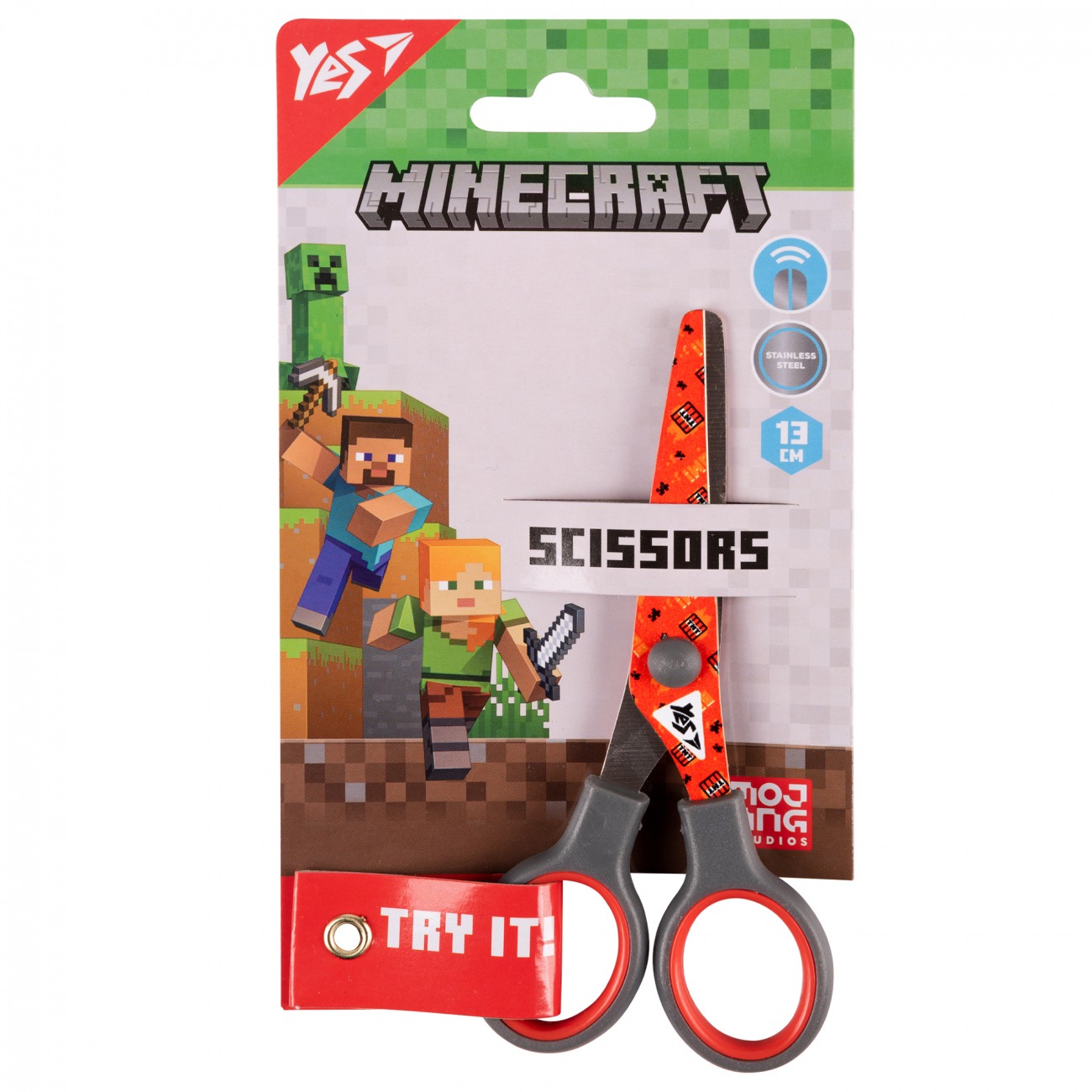 Scissors "Yes" 13 cm /480424/ "Minecraft" with a print on the blade, red (1/12/360)