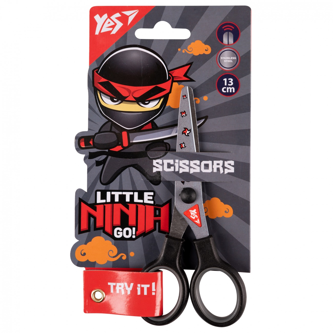 Scissors "Yes" 13 cm /480442/ "Ninja" with a print on the blade (1/12/360)