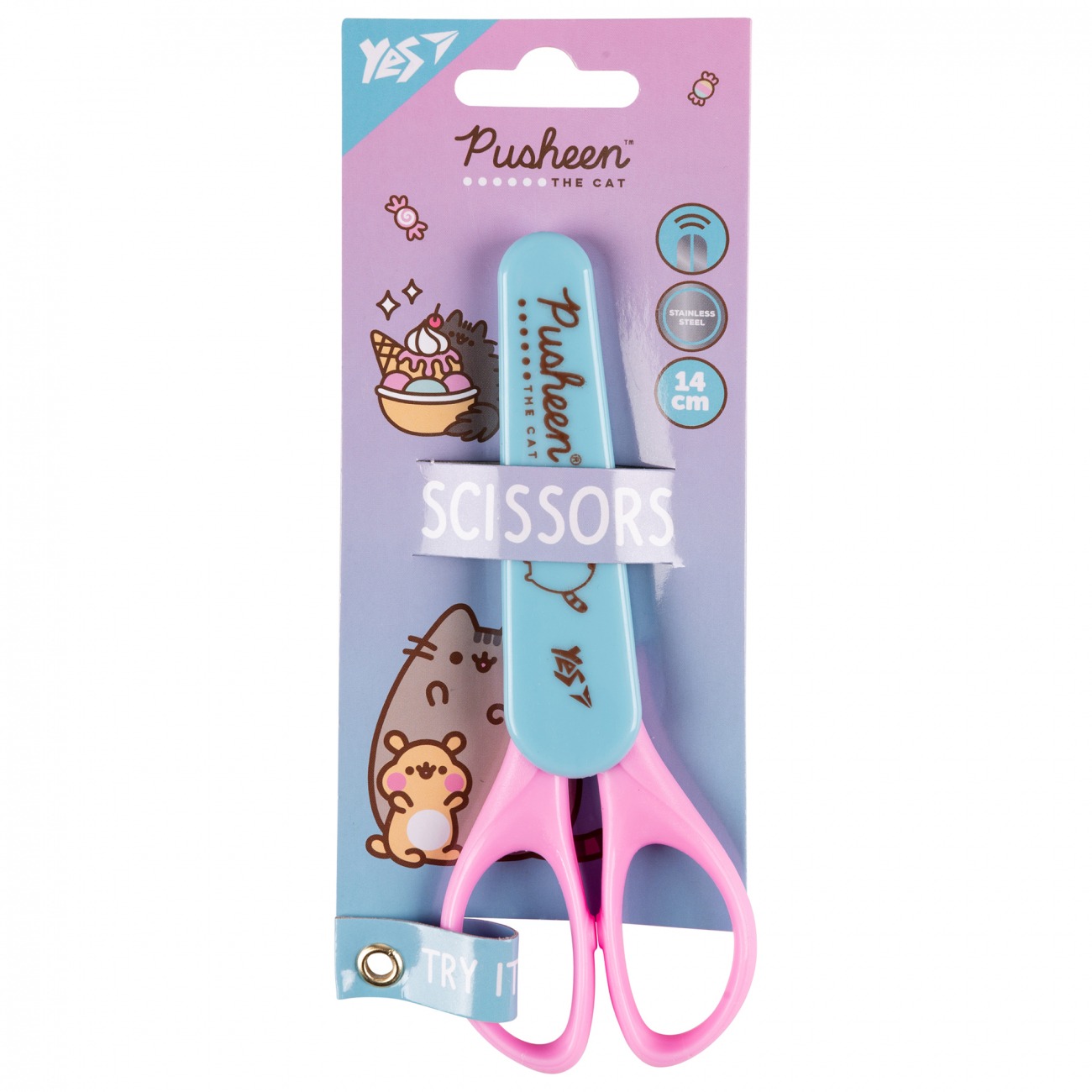 Scissors "Yes" 14 cm /480449/ "Pusheen" in a case (1/12/360)