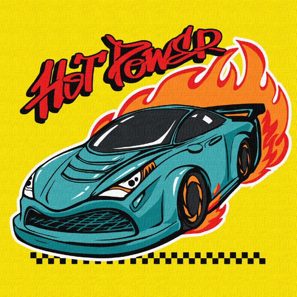 Картина за номерами "Ідейка" /KHO1192/ "Автоперегони" 25*25см