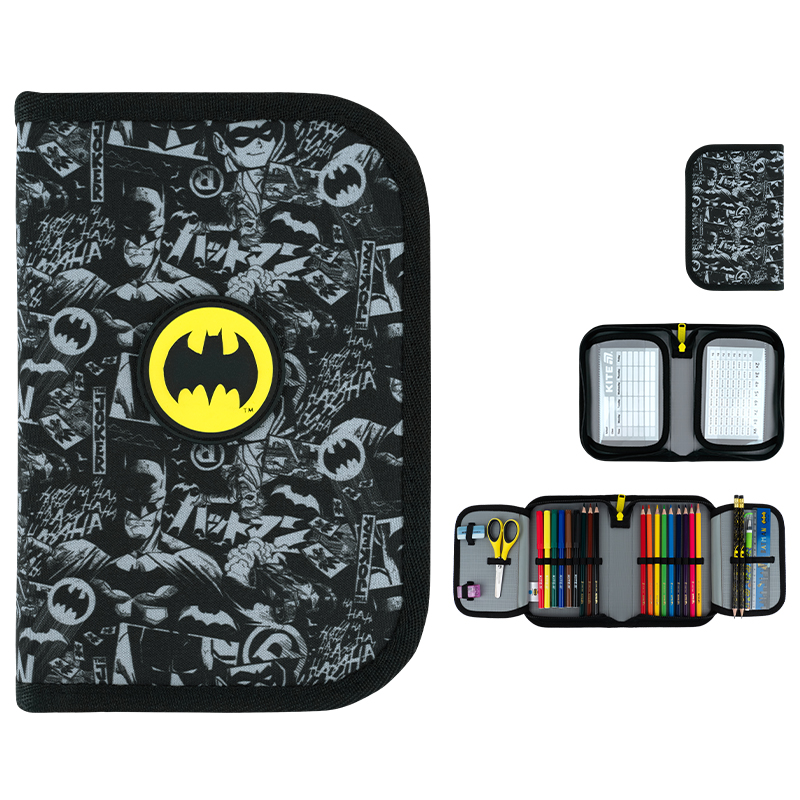 Пенал "Kite" /DC26-622H/ 1 від., 2 відв., з наповненням 622H DC Batman (1/42)