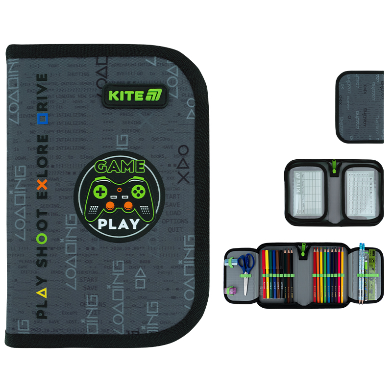 Пенал "Kite" /K26-622H-2/ 1 від., 2 відв., з наповненням 622H Good Game (1/42)