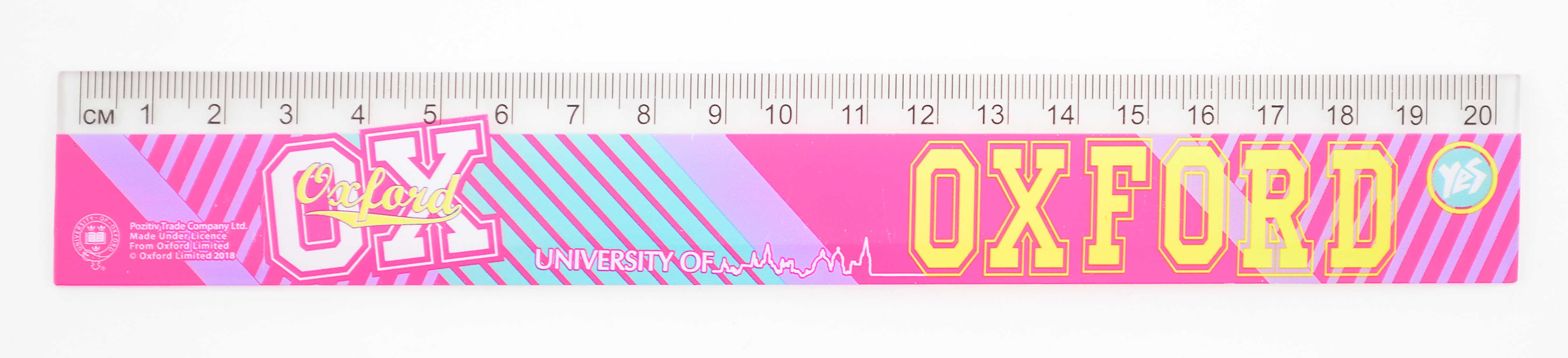 Лінійка 20см пл. "YES" /370432/ "Oxford"(pink) (1/50)