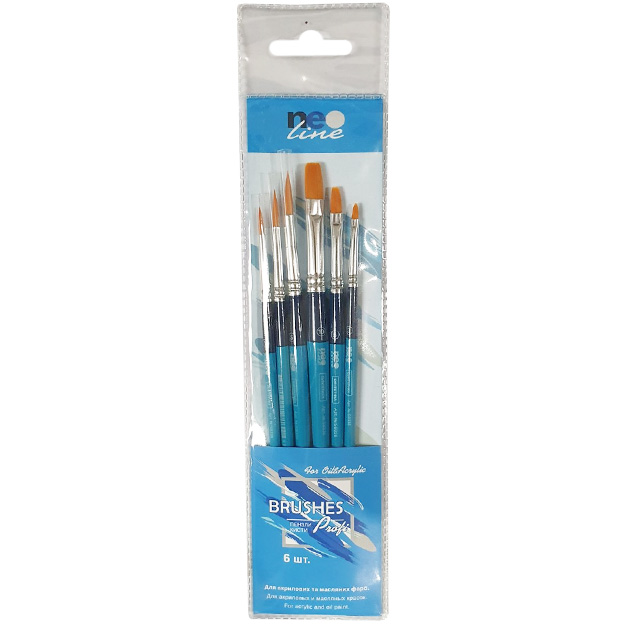 Set of brushes "Neo Line" nylon /SB336/ #2,5,10-flat; #1,3,5-round (1/24)