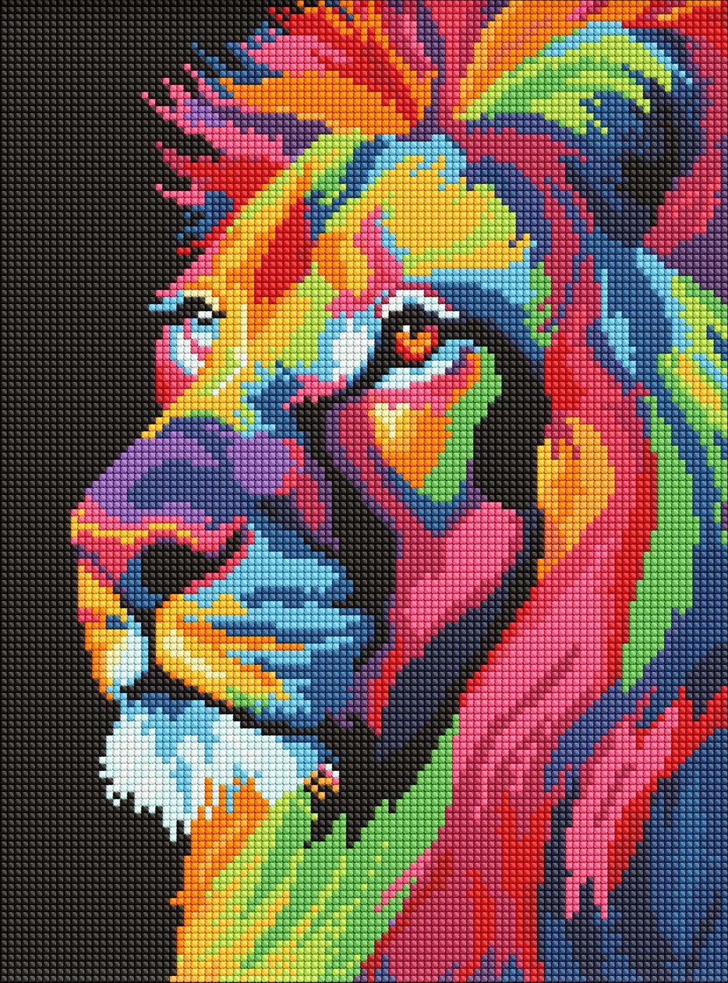 Diamond mosaic "Ideyka" /AMO20047/ "Bright lion" 30*40cm