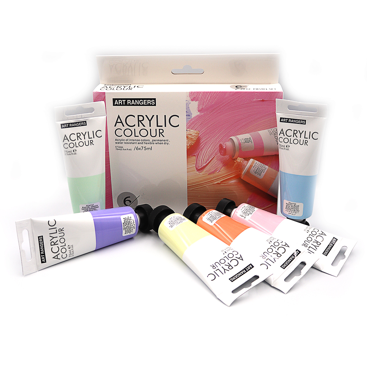 Set of acrylic paints "Art rangers" /32KRFEA0675-P/PA32.06075.D/ PASTEL 6 colors*75ml (1/6/12)