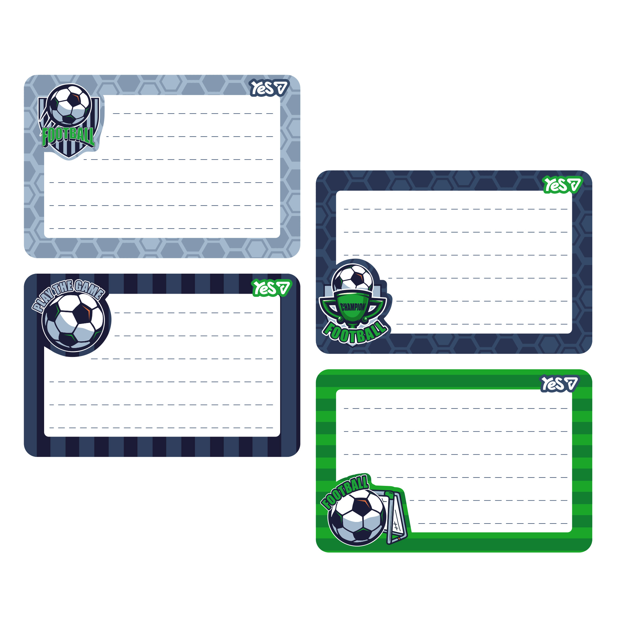Наліпки на зошити "YES" /955541/ "Football", 8 шт/уп (1/100)
