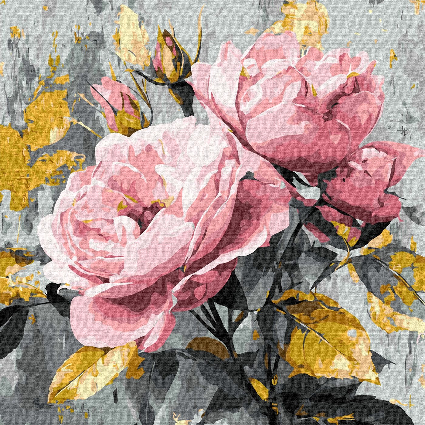 Paint by number "Ideyka" /KHO3346/ "Delicate beauty with metallic colors" 40*40cm