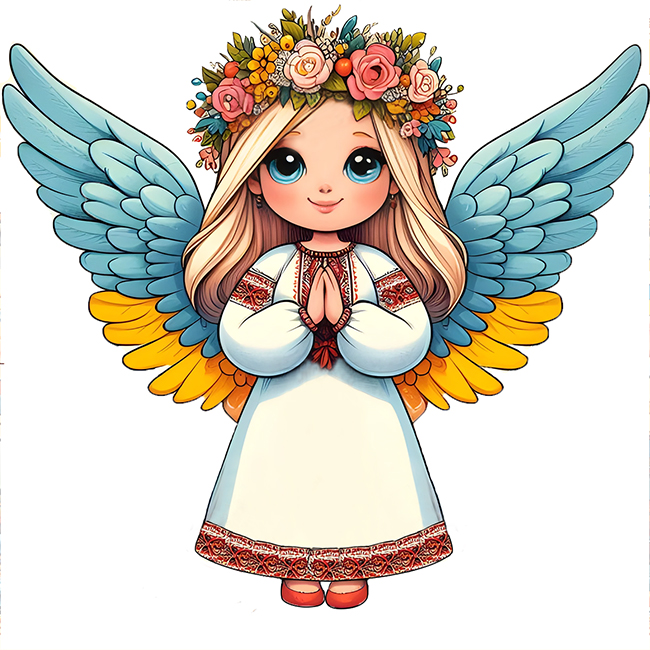 Set for creativity with rhinestones (sticker) "Go to art" /187122/ "Angel of Ukraine" 10*10 cm