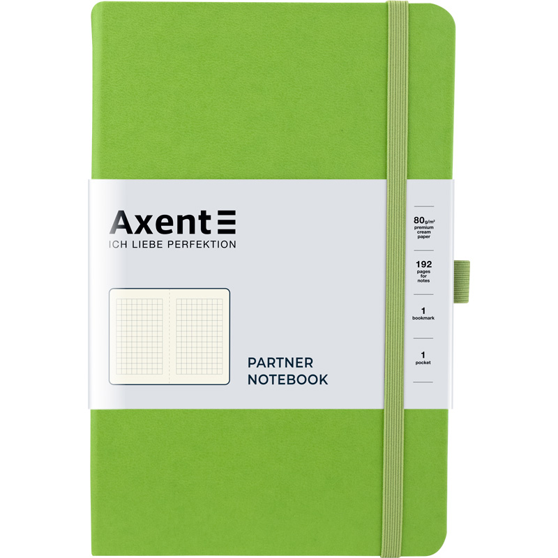 Блокнот "Axent" /8201-04-A/ Partner 125*195/96арк., кліт, салатова (1/18/36)