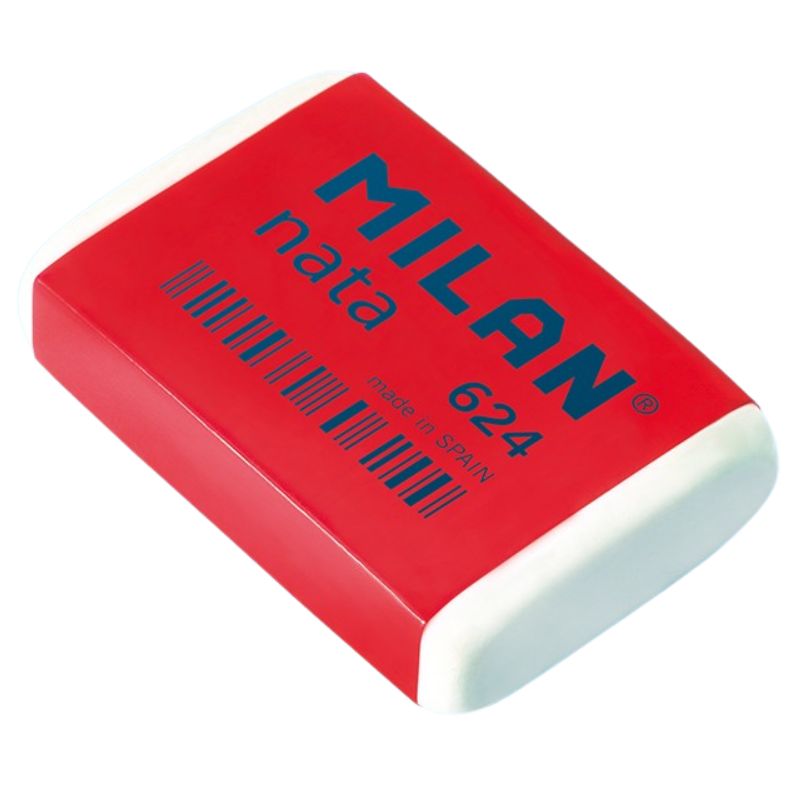 Гумка "MILAN" /cpm624/ "NATA" прямокутна, біла,в плівці 3.9 x 2.7 x 0.9см  (24/600)