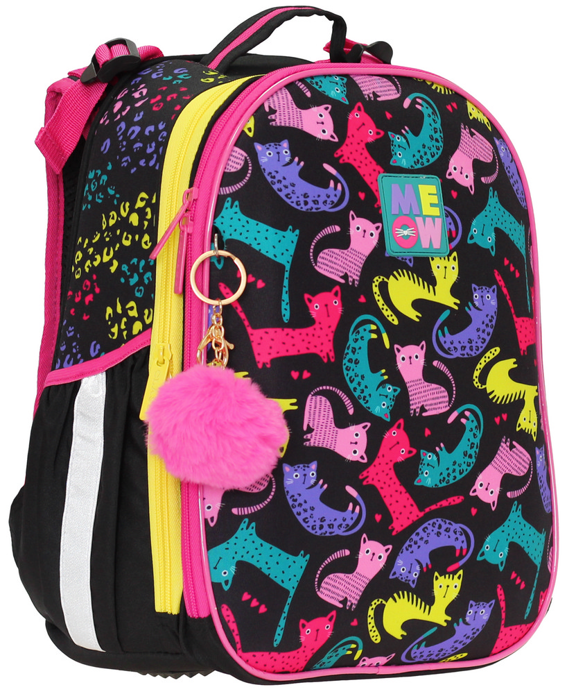 Backpack "CLASS" /2403C/ SchoolCase Mini 2 compartments, 35x27x16cm, "Meow team" (1/4)