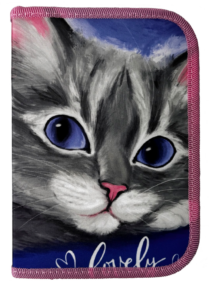 Pencil case "CLASS" /24106C/ 1 compartment, empty, 1 flap, "Lovely Cat"