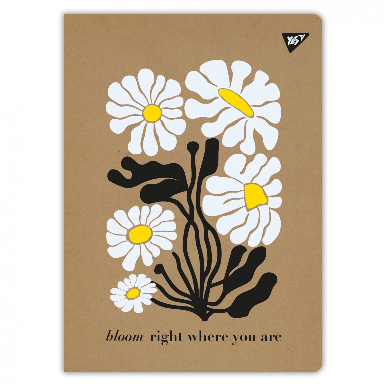 Notebook A4/48 # clip "YES" /681997/ "Flowers" kraft (3/60)