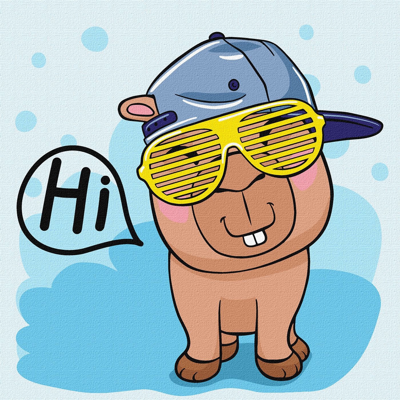 Picture by number "Ideyka" /KHO1282/ "Hello, Capybara" 30x30cm