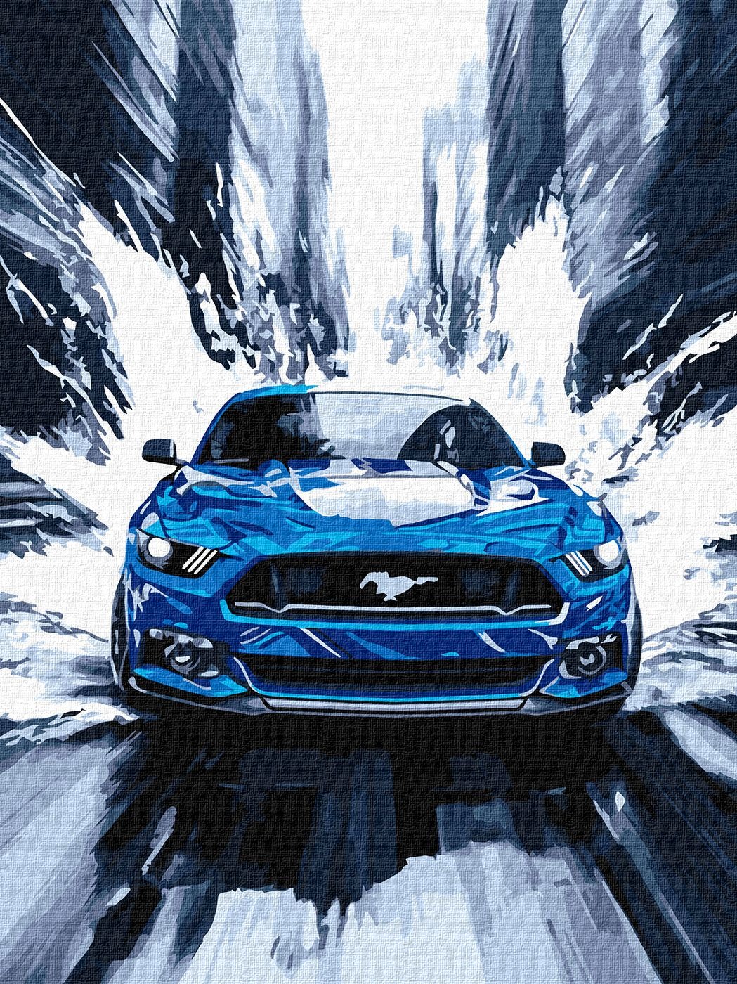 Painting by numbers "Ideyka" /KHO5159/ "Blue Mustang" 30x40cm