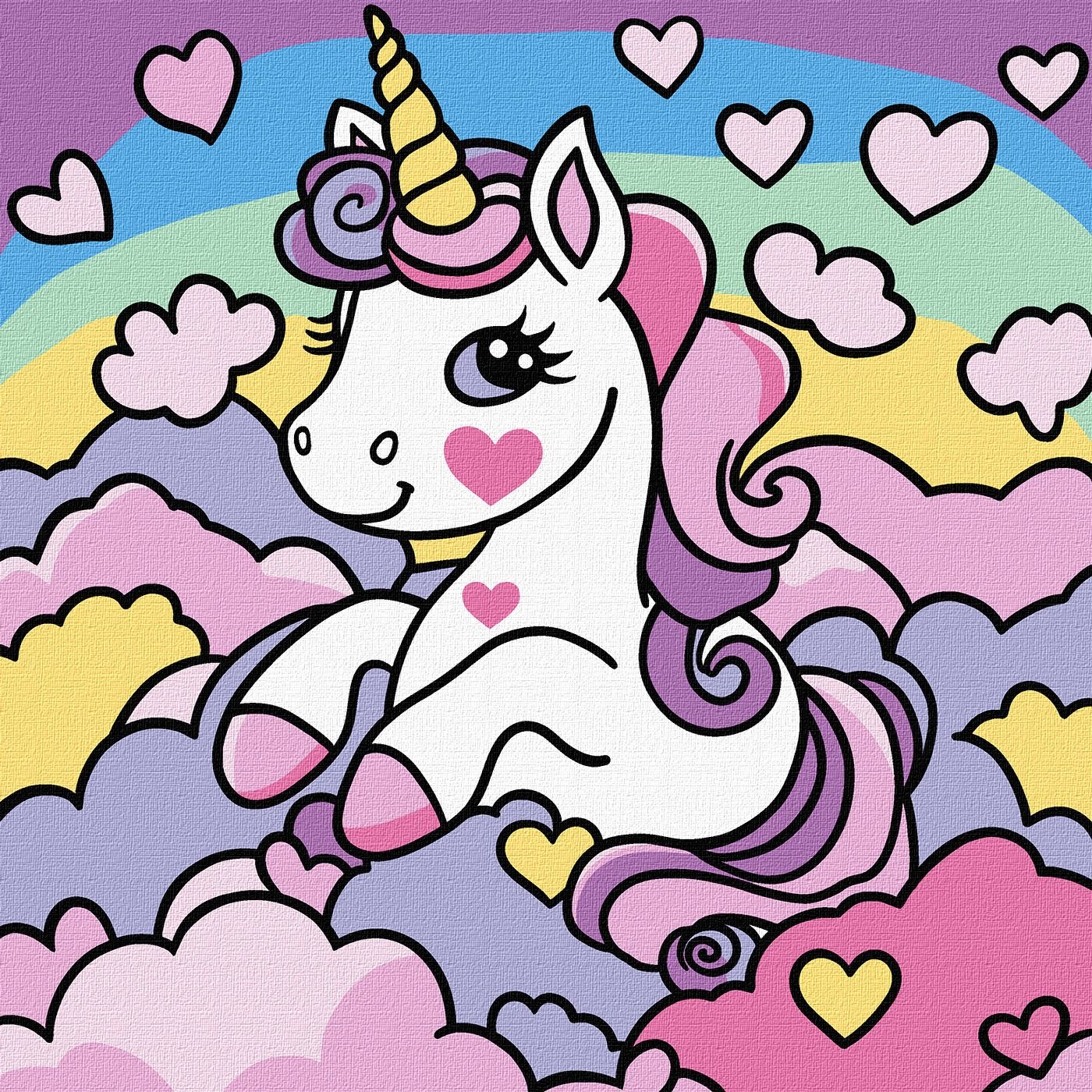 Picture by number "Ideyka" /KHO6295/ "Dreamy unicorn" 25x25cm