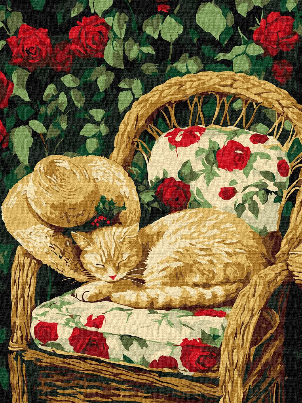Painting by numbers "Ideyka" /KHO6712/ "Cat in the garden" 30x40 cm