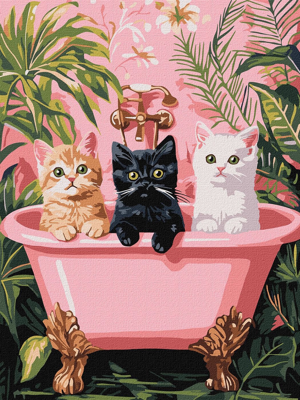 Painting by numbers "Ideyka" /KHO6726/ "Cats in the bathroom" 30x40cm