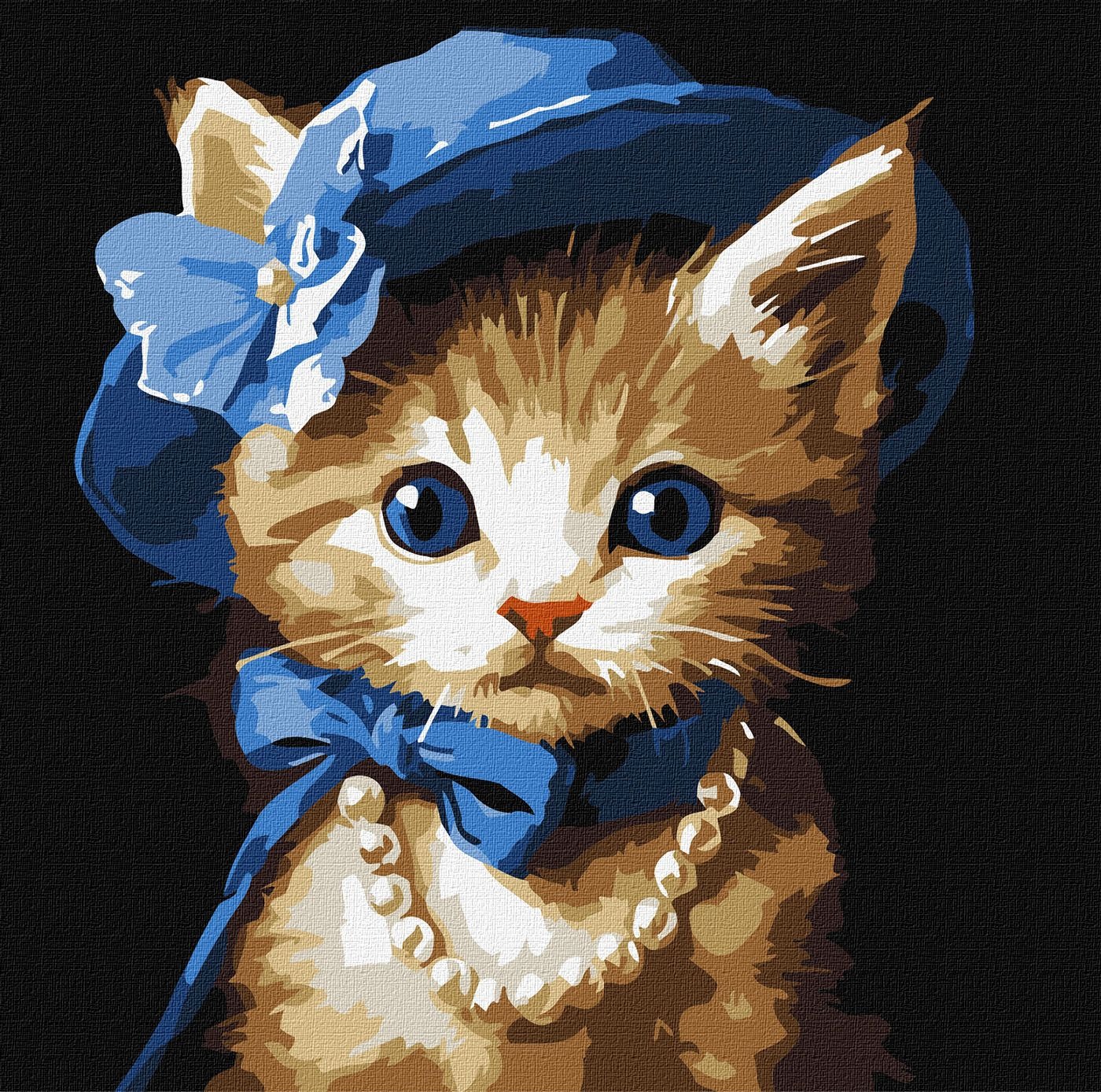 Painting by numbers "Ideyka" /KHO6739/ "Cat in a hat" 30x30 cm