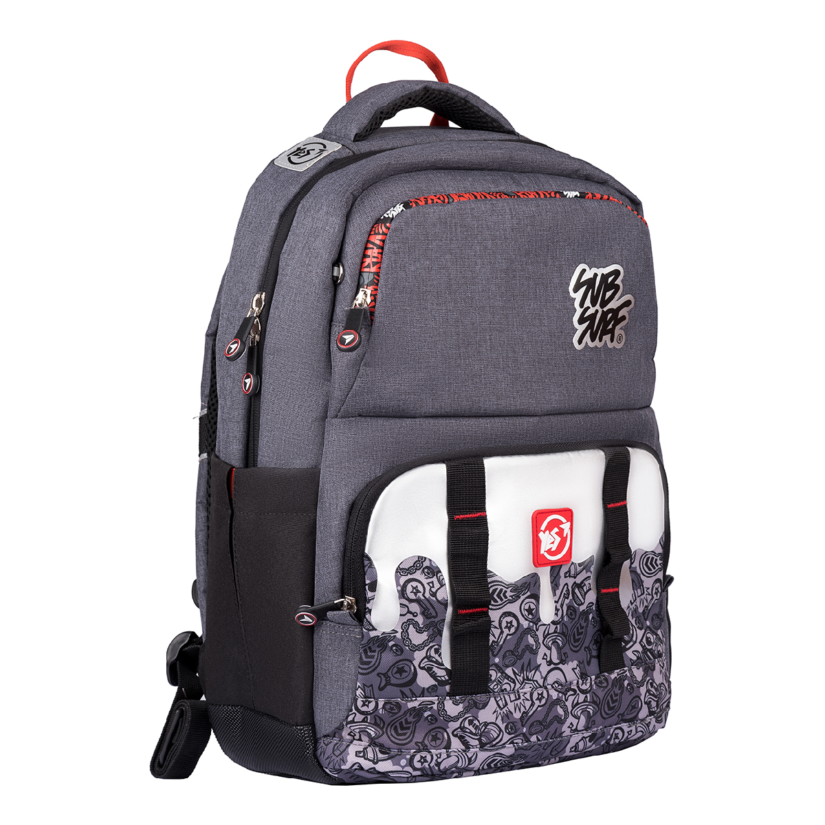 Backpack "YES" /558567/ TS-49 "SubSurf. Black and White", gray (1/15)