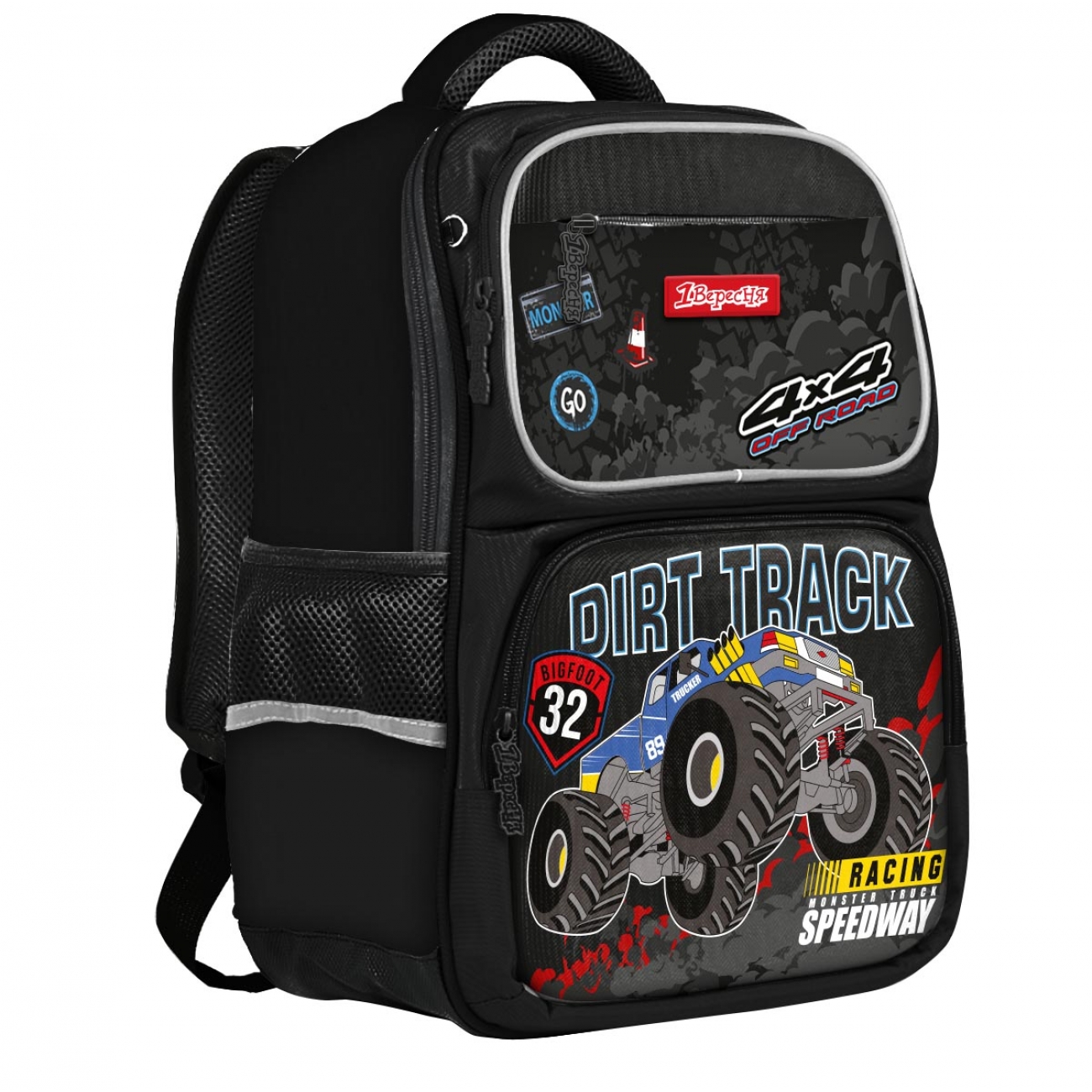 Backpack "1B" /555098/ S-105 "Dirt Track", black (1/4)