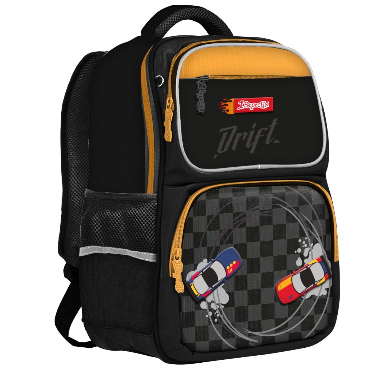 Backpack "1B" /558744/ S-105 "Maxdrift", black/yellow (1/4)
