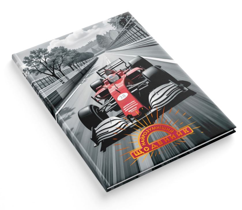 School diary "The Smartest" TV broadcast. /1В3309/ SANDWICH "Racing car" 170x240 mm, matte lam-choice UV-lacquer+tys (1/20)