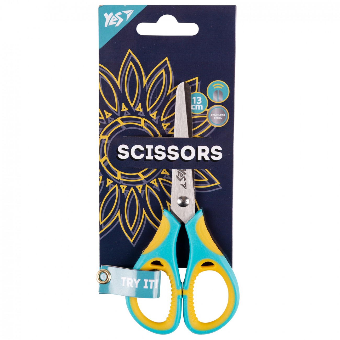 Scissors "Yes" 13cm /480432/ "Ukraine" with rubber inserts (1/12/360)