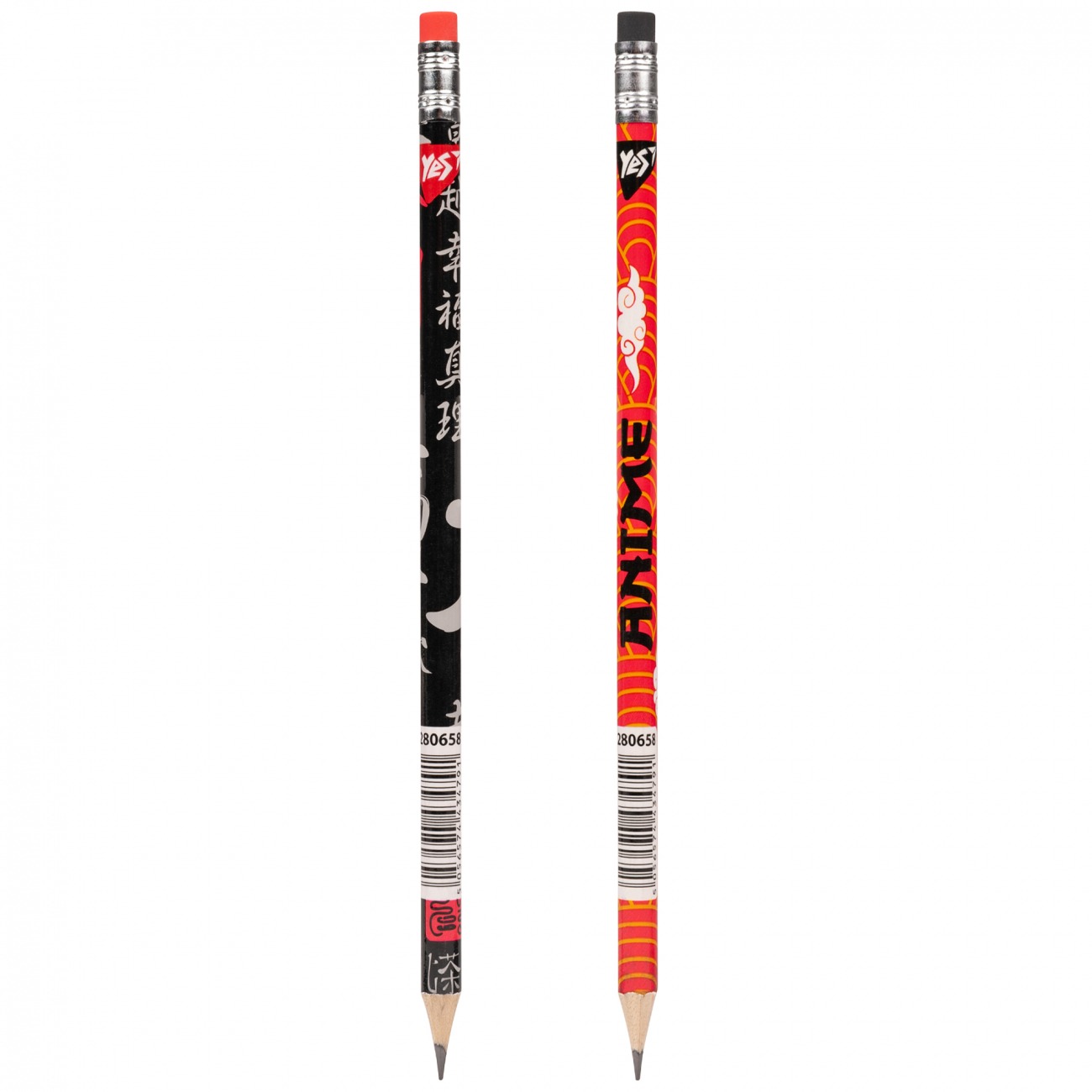 Pencil "Yes" /280658/ "Anime" with eraser round 36pcs/tube, mix (36/540/2160)