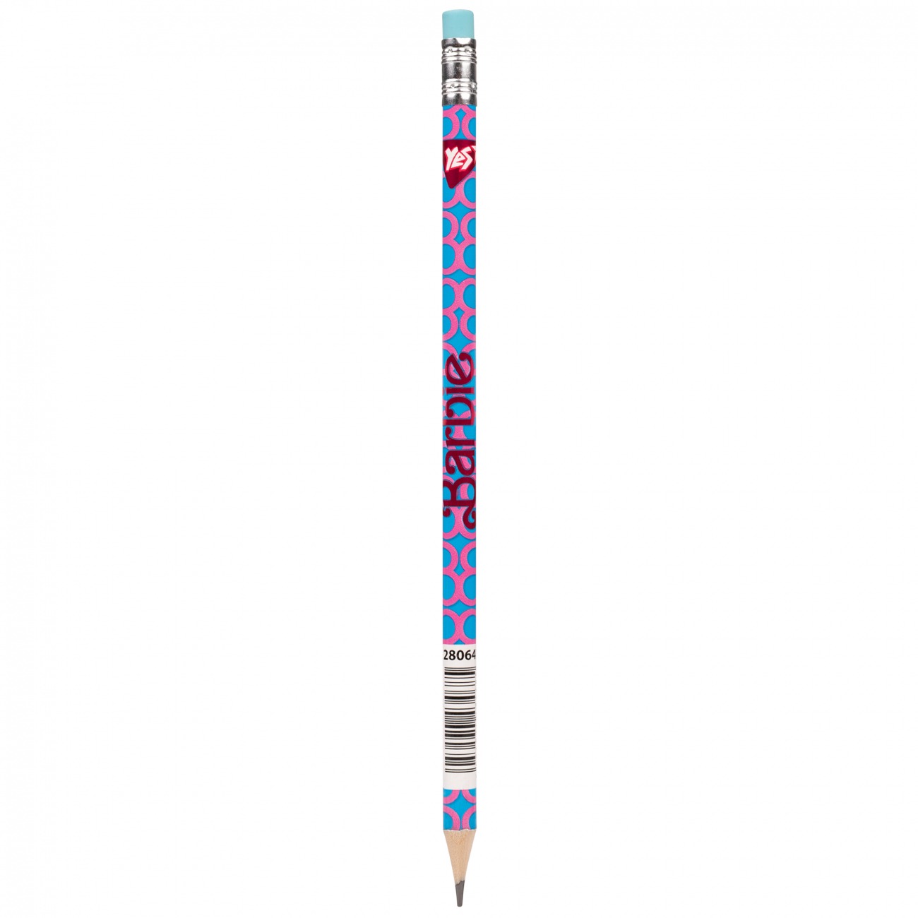Pencil "Yes" /280647/ "Barbie" with eraser round 36pcs/tube, with foil (36/540/2160)